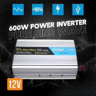 Elinz 600W/1200W Pure Sine Wave Power Inverter 12V-240V AUS Plug Car Boat Caravan