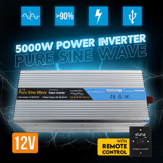 Elinz 5000W/10000W Pure Sine Wave Power Inverter 12V-240V AUS Plug Remote Control