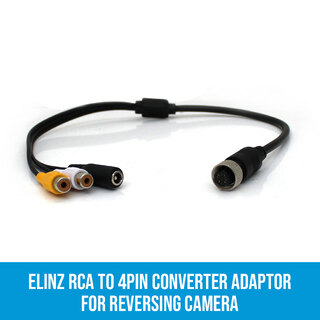 Elinz RCA to 4PIN Converter Adaptor for Reversing Camera