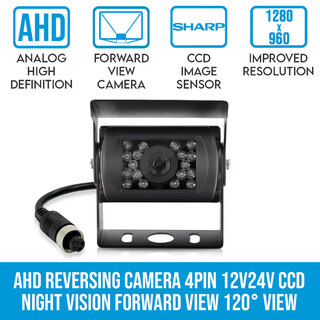 Elinz AHD Reversing Forward View CCD Camera 4PIN Night Vision Car Truck Caravan 120° View