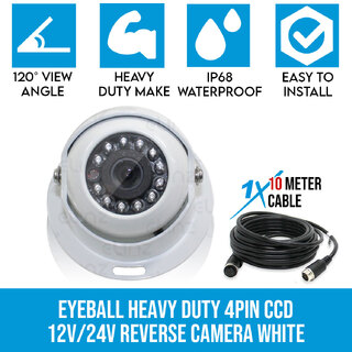 4 PIN Heavy Duty Caravan CCD IR Colour Reversing Rearview Camera 12v/24v