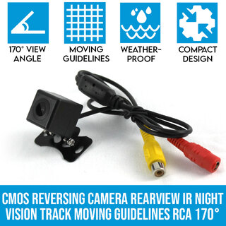 Elinz CMOS Reversing Camera Rearview IR Night Vision Track Moving Guidelines RCA 170°
