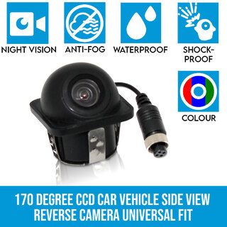 170 degree CCD Car Vehicle Side View Reverse Camera Universal Fit