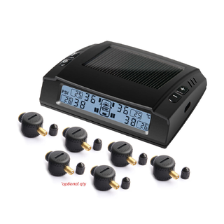 Solar TPMS Tyre Pressure Monitoring System with High-Pressure Flow-Thru Sensors 0-188 PSI