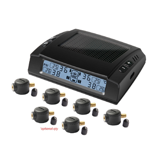 Solar TPMS Tyre Pressure Monitoring System with Low-Pressure Flow-Thru Sensors 0-87 PSI