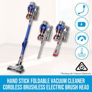 Elinz Hand Stick Foldable Vacuum Cleaner Cordless Handheld Brushless 22KPA Electric Brush Head