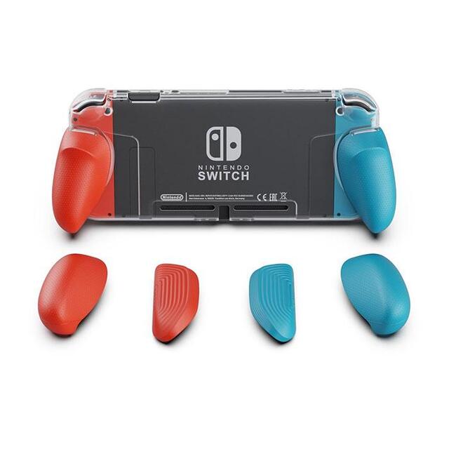 Skull & Co. GripCase Crystal for Nintendo Switch - Neon Red & Blue