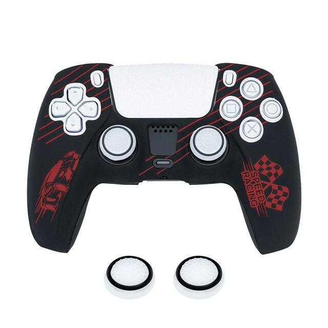 Protective Silicone Cover With Thumb Caps For PS5 (Racing Car Red)
