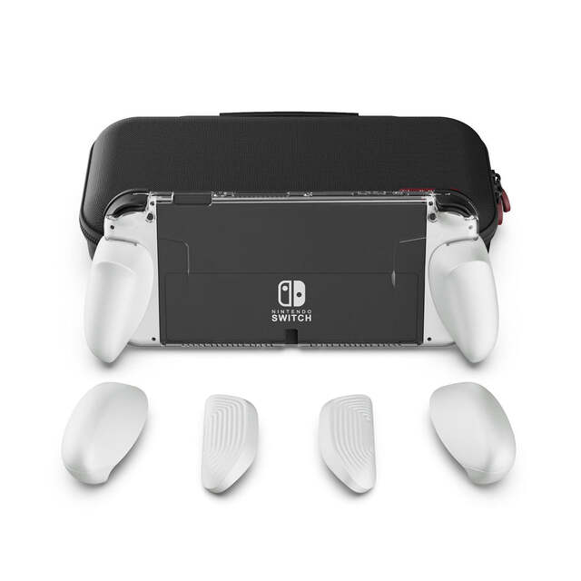 Skull & Co. GripCase OLED Bundle for Nintendo SWITCH OLED Model (including Maxcarry Case) OLED White