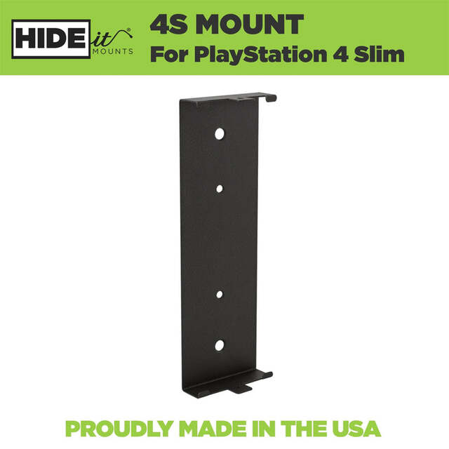 HIDEit 4S PlayStation 4 Slim (PS4 Slim) Vertical Wall Mount Bracket (Black) Pro Bundle