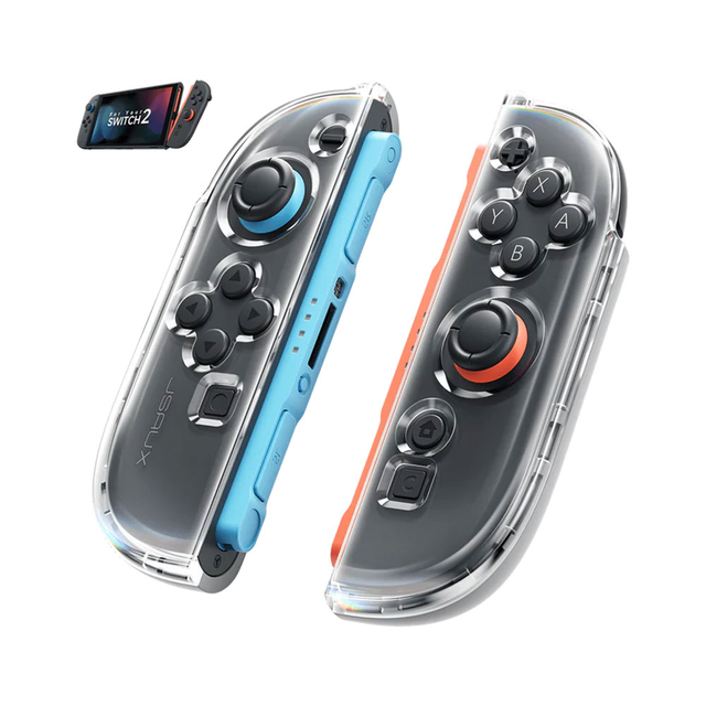 JSAUX Switch2 Joy-con Ergonomic Controller Full-coverage case – Crystal
