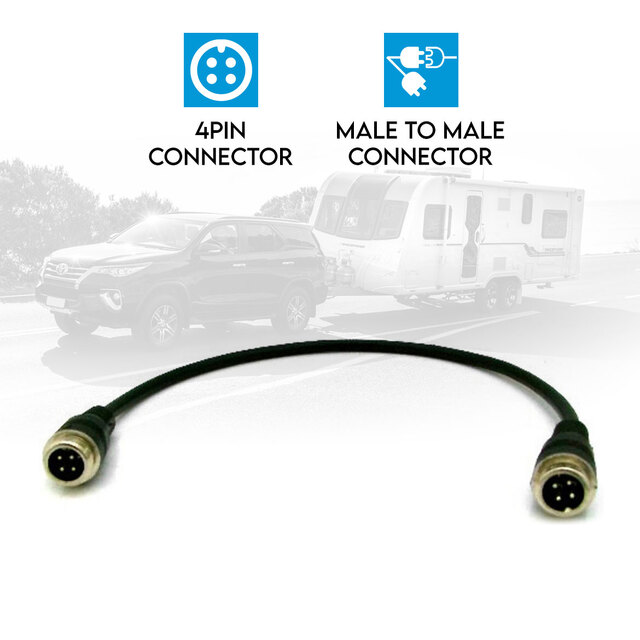 Elinz 4PIN Male to Male connector for 4PIN Reversing Camera