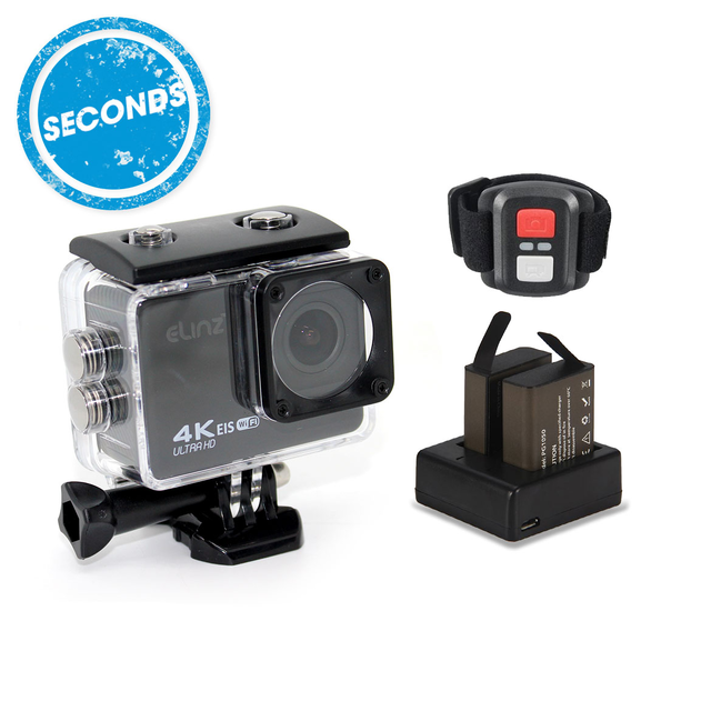 SECONDS - Elinz 4K HD Sports Action Camera Waterproof WiFi