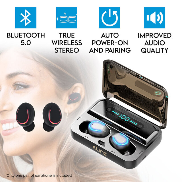 Elinz TWS Bluetooth 5.0 Earphones Wireless Headset Earbuds For Android iOs