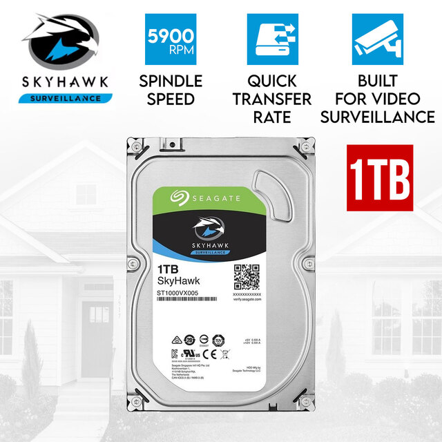 Seagate Skyhawk CCTV Surveillance 1TB 3.5" Internal Hard Disk Drive HDD DVR NVR