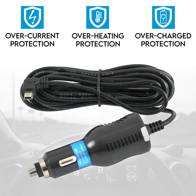 Elinz Car Charger Lighter for Dash Cam Camera Video DVR Recorder 12V 24V