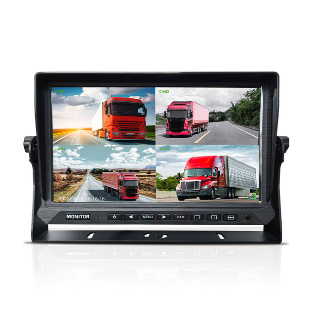 Elinz 10" AHD Quad Split Screen DVR Monitor 12V~36V