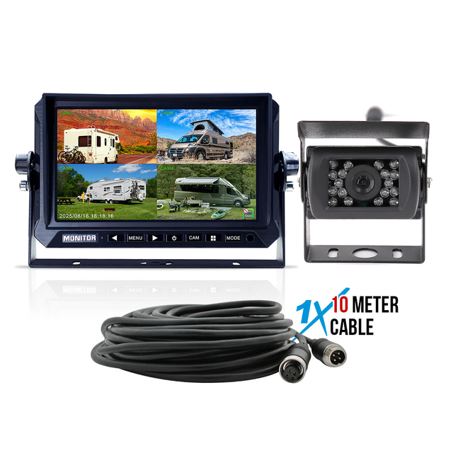Elinz 7" AHD Quad Split Screen DVR Monitor 1080P Reversing Camera Kit