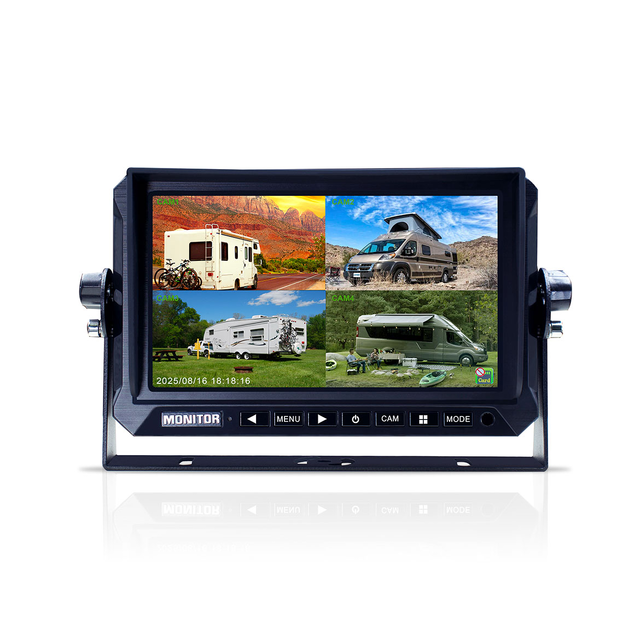 Elinz 7" AHD Quad Split Screen DVR Monitor 12~36V