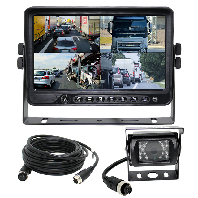 Elinz 9" 4 Channel DVR AHD Monitor 1080P Reversing Camera Kit