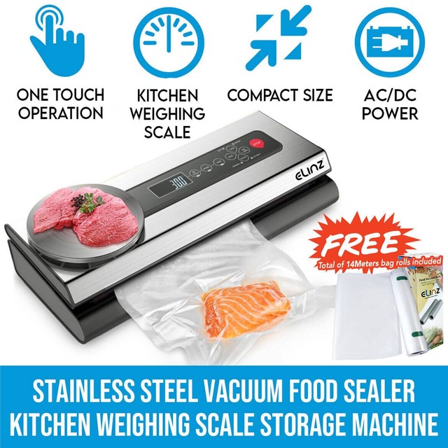Stainless Steel Vacuum Food Sealer Bags Packaging Saver Kitchen