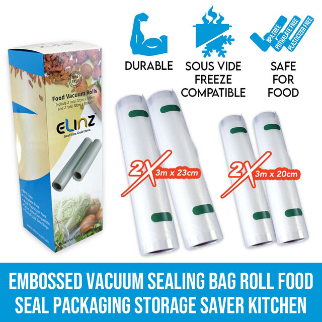 Elinz Embossed Vacuum Sealing Bag Roll Food Seal Packaging Storage Saver Kitchen