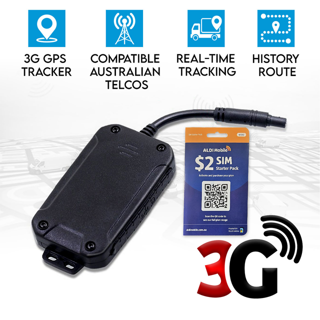 Elinz 3G GPS Tracker Device Real Time Car Tracking Remote Monitoring Anti Theft Caravan Boat Trailer Truck 12V-24V ALDI Sim