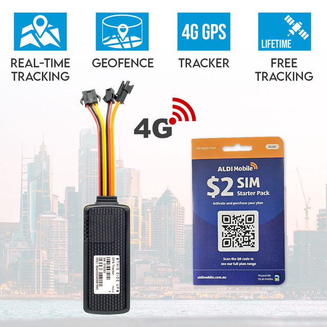 Elinz 4G GPS Tracker Device Live Real Time Tracking Remote Monitoring Anti Theft Car Caravan Boat Trailer Truck 12V-36V ALDI