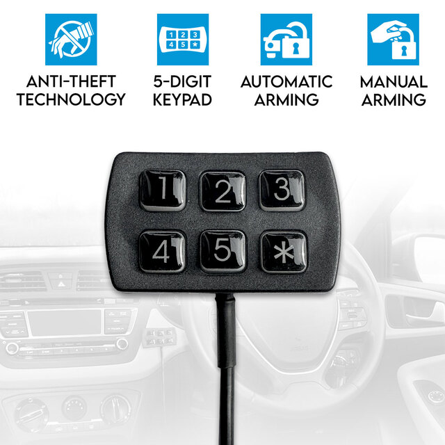 Elinz Car Keypad Engine Immobiliser Vehicle Security Anti-Theft Device PIN Immobilisation System 12V