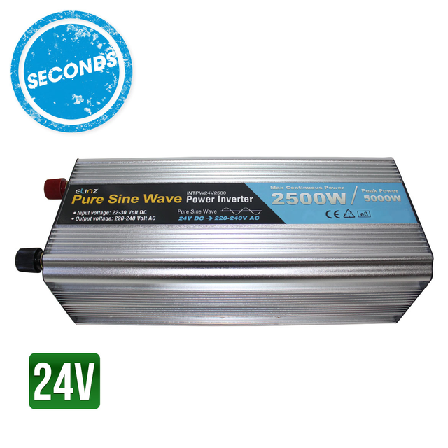 SECONDS - Elinz Pure Sine Wave Power Inverter 2500w/5000w 24v - 240v AUS plug Truck Car Caravan
