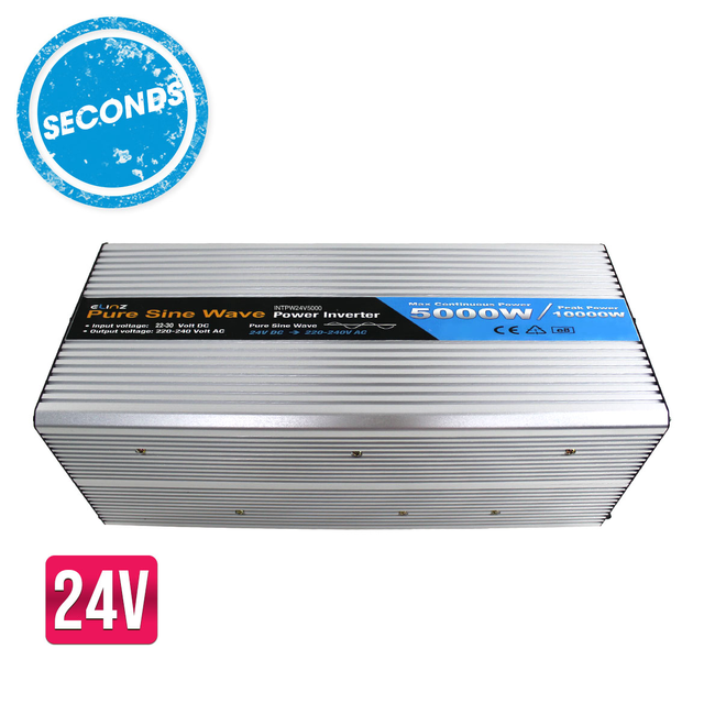 SECONDS - Elinz Pure Sine Wave Power Inverter 5000w/10000w 24v - 240v AUS plug Truck Car Caravan