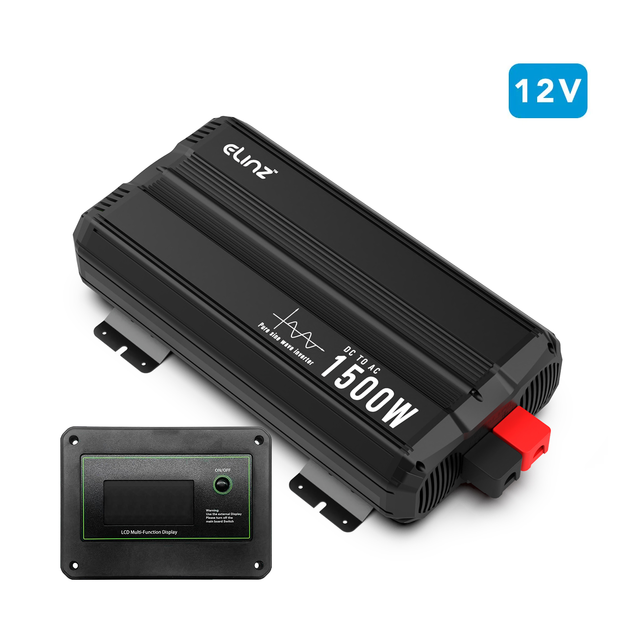 Elinz Pure Sine Wave Inverter 1500W 12V with Remote Control