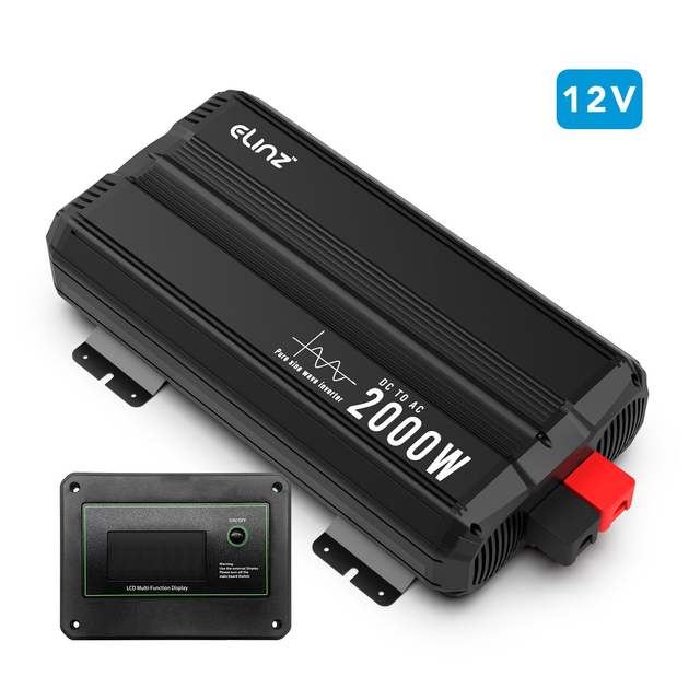 Elinz Pure Sine Wave Inverter 2000W 12V with Remote Control