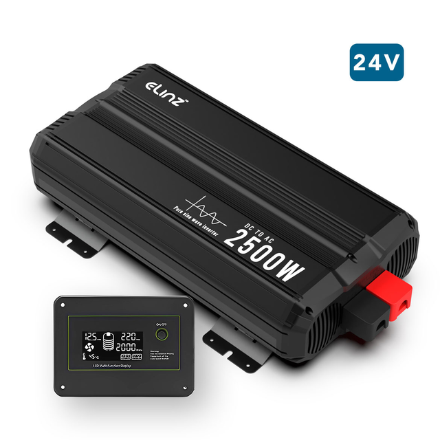 Elinz Pure Sine Wave Inverter 2500W 24V with Remote Control