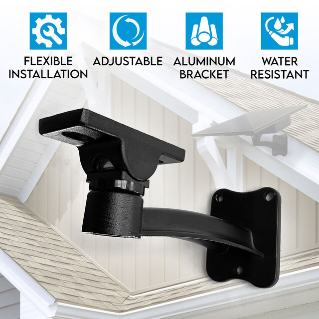 2m Extension Cable and Mounting Bracket for Elinz WiFi or 4G Black PTZ Outdoor CCTV Camera Solar Panel