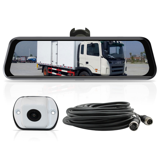 Elinz K Series 9.6" Full Screen Display Replacement Mirror AHD Monitor Surface Mount 1080P Rear Camera White 10M Cable