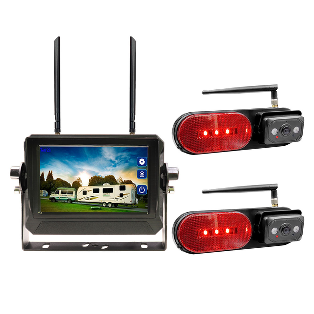 Elinz 5" Touch Screen Digital Wireless AHD Monitor 2x 1080P Rear Marker Reversing Camera