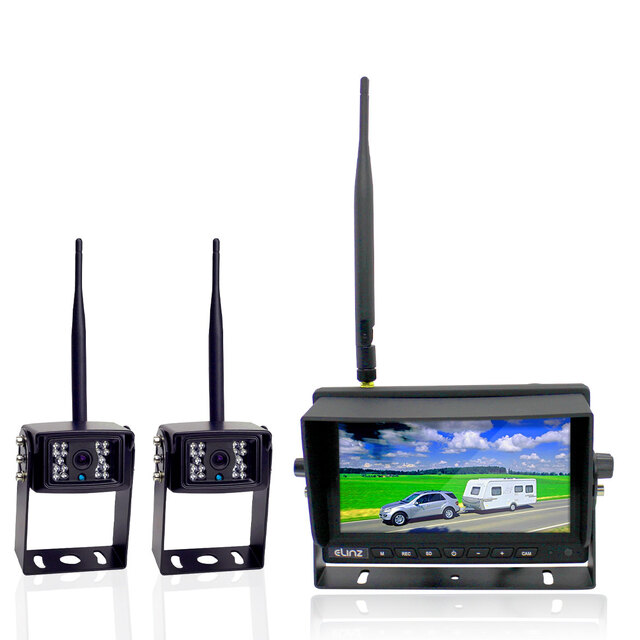 Elinz Digital Wireless 7" Splitscreen Monitor  2x Reversing Camera