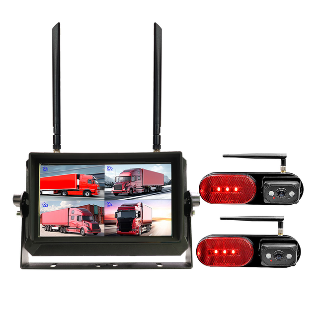 Elinz 7" Touch Screen Digital Wireless AHD Monitor 1080P 2x Rear Marker Reversing Camera