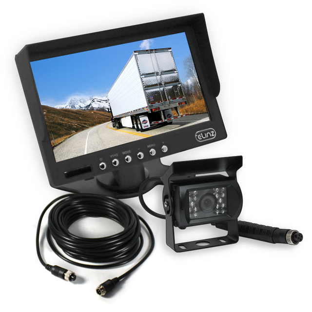 Elinz 7" LCD Monitor HD 4PIN IR LED CMOS Reversing Camera Kit
