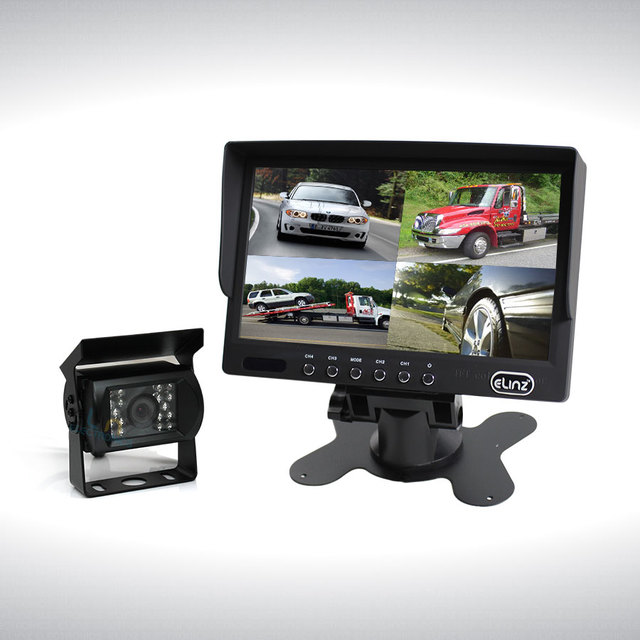 Elinz 7" Quad Monitor Splitscreen with 1 Camera Package