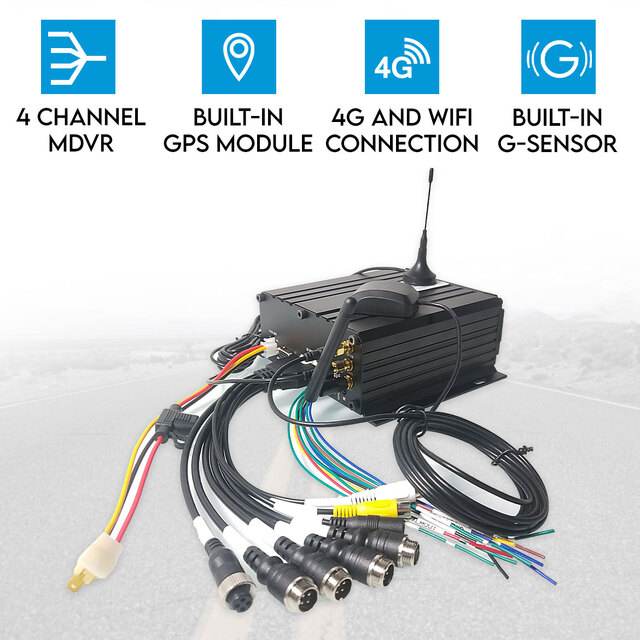 4CH MDVR GPS Tracking 4G WiFi 1080P AHD HDD Fleet Monitoring DVR Fuel Management
