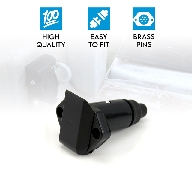 Elinz Trailer Socket 7 PIN Small Round Plastic Female Connector Adaptor Car Caravan Boat