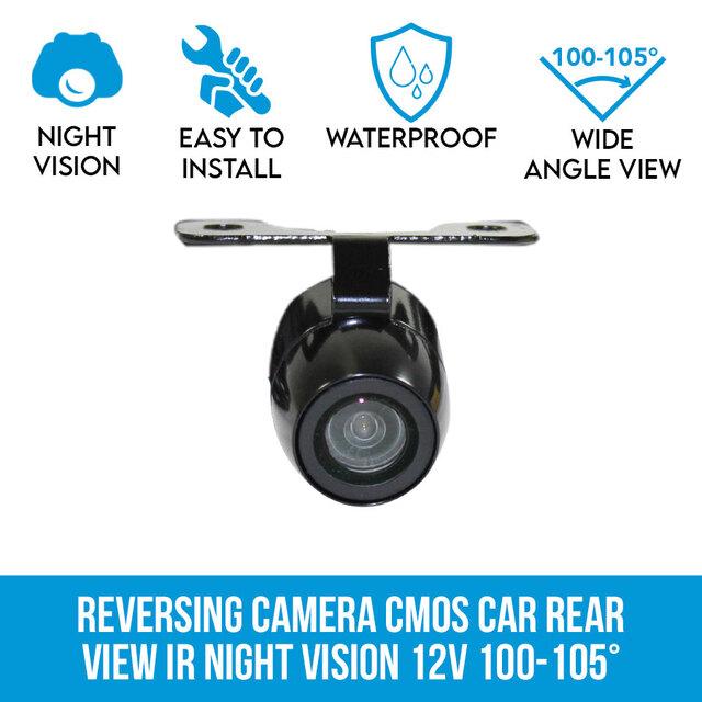 Elinz 100-105 Deg Reversing Camera CMOS Car Rear View IR Night Vision 12V
