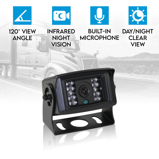 Elinz 4 PIN Heavy Duty 12V 24V CCD IR Reversing Camera with built-in Microphone