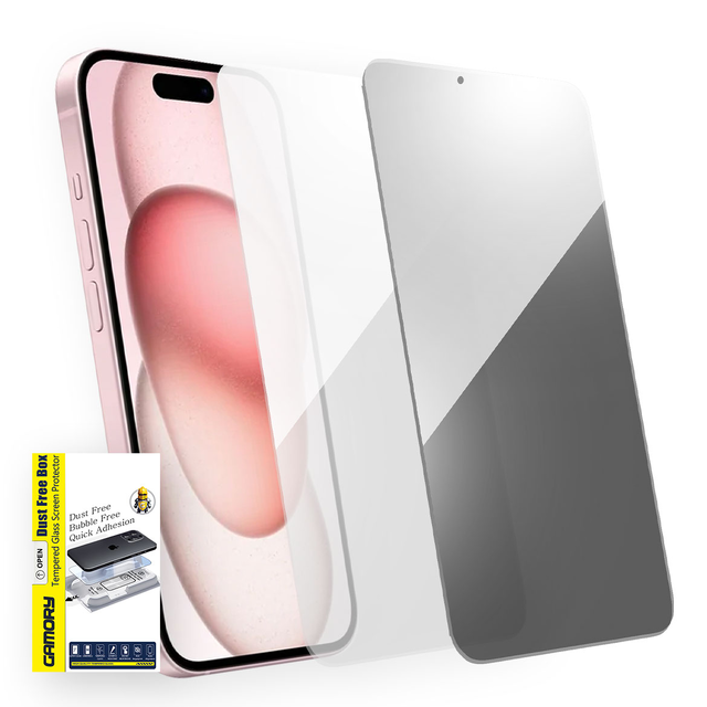 Gamory Screen Protector for iPhone 15 Plus Tempered Glass Easy Install Kit HD Clear or Privacy Screen