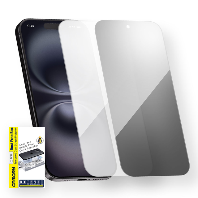 Gamory Screen Protector for iPhone 16 Tempered Glass Easy Install Kit HD Clear or Privacy Screen