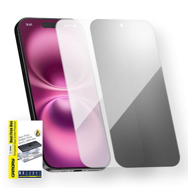 Gamory Screen Protector for iPhone 16e Tempered Glass Easy Install Kit HD Clear or Privacy Screen