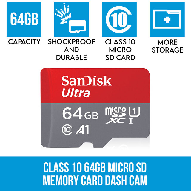 SanDisk Class 10 64GB Micro SD Memory Card Dash Cam & IP Camera