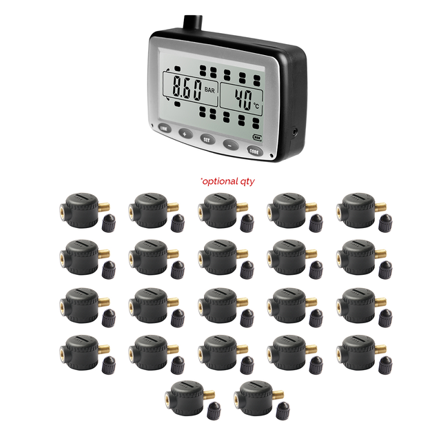 Truck TPMS Tyre Pressure Monitoring System with High-Pressure Flow-Thru Sensors 0-188 PSI